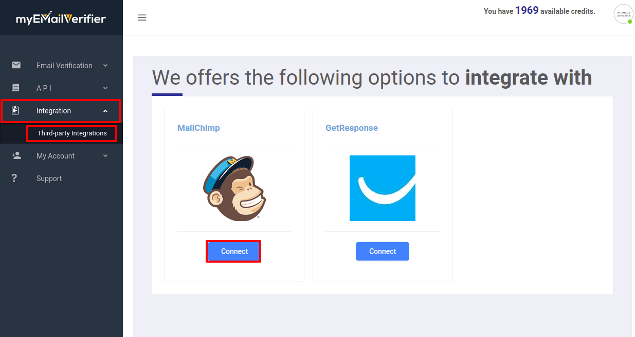 Connect your mail chimp account