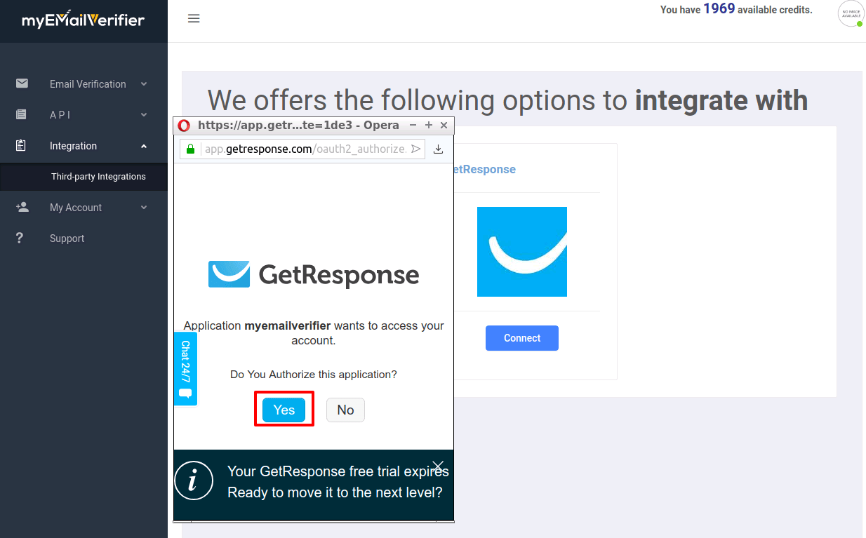 allow access to get response