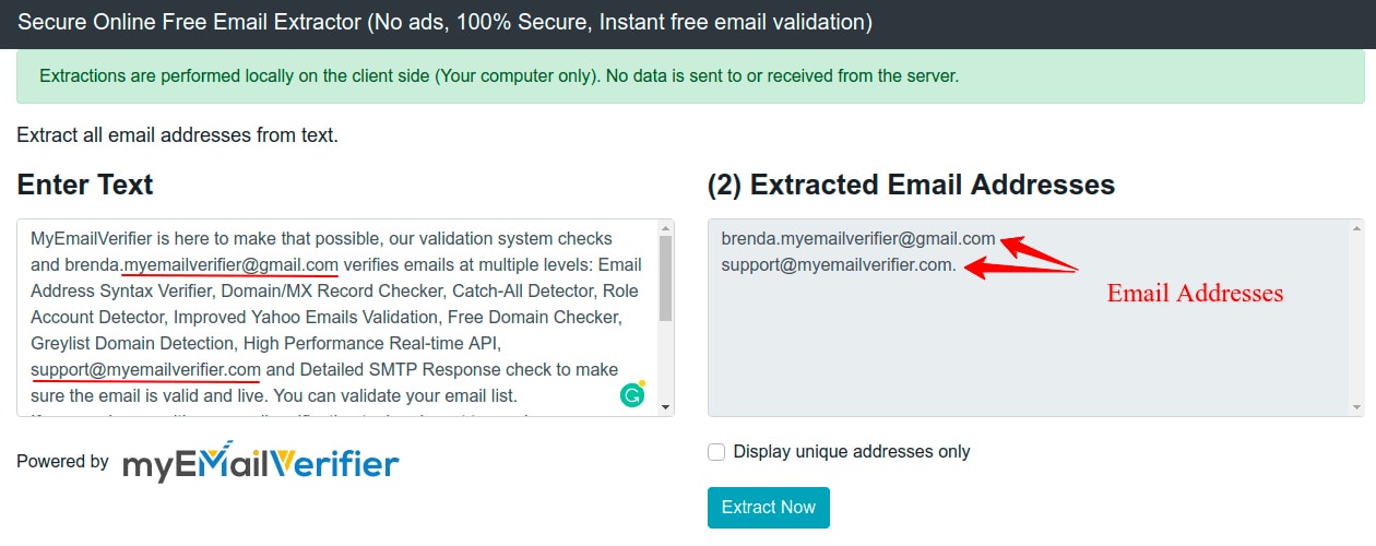 email extractor online from website