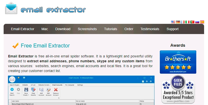 email extractor online from website