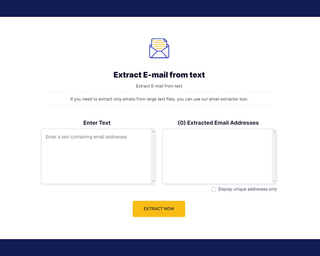 Extract E-mail from text for Free