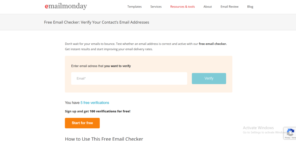 EmailMonday Free Email Checker