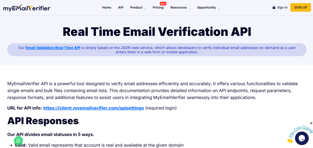 MyEmailVerifier Real Time Email Verification API