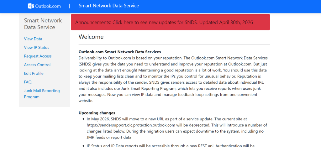 Microsoft SNDS