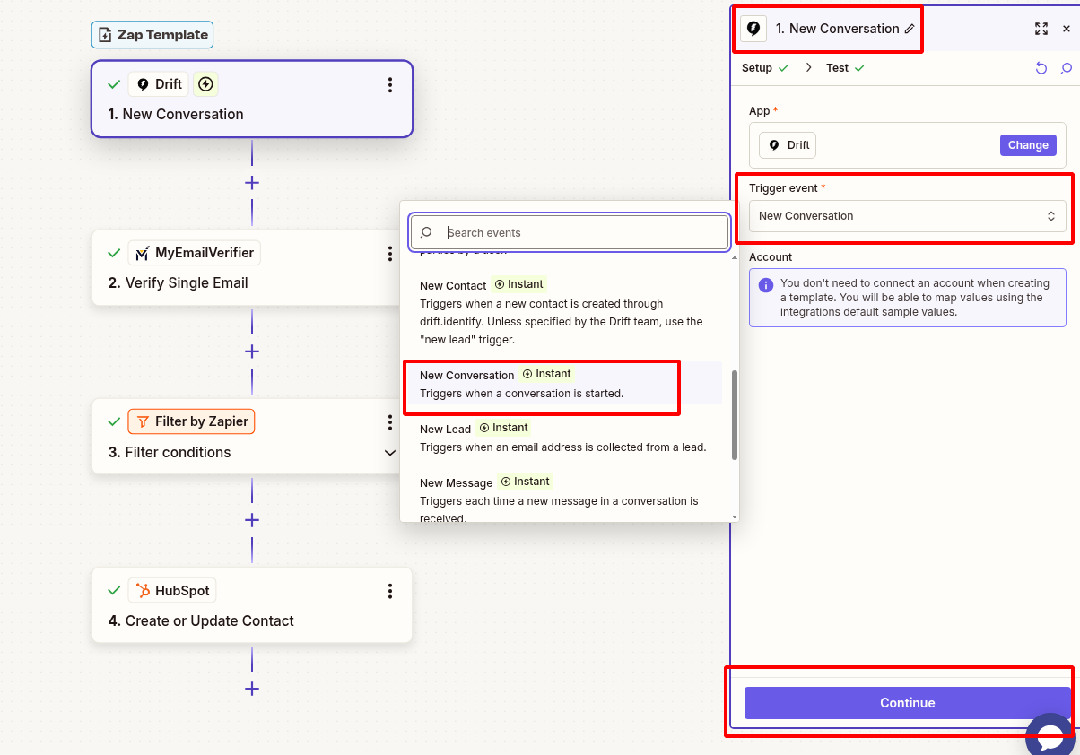 Drift trigger configuration