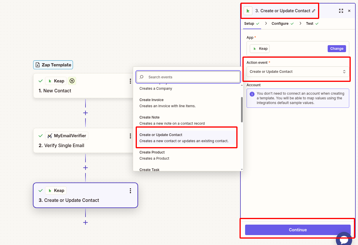 Update Keap contact with verification results