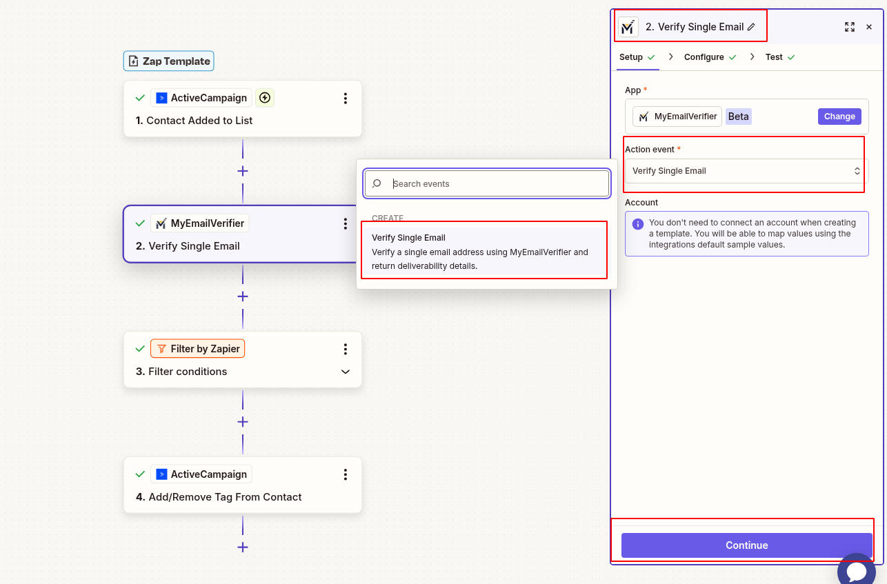 MyEmailVerifier verify ActiveCampaign email with field mapping
