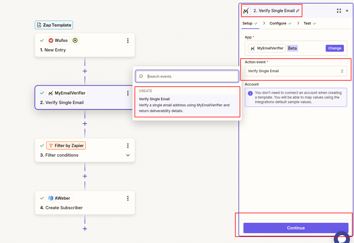 MyEmailVerifier verify Wufoo email with field mapping