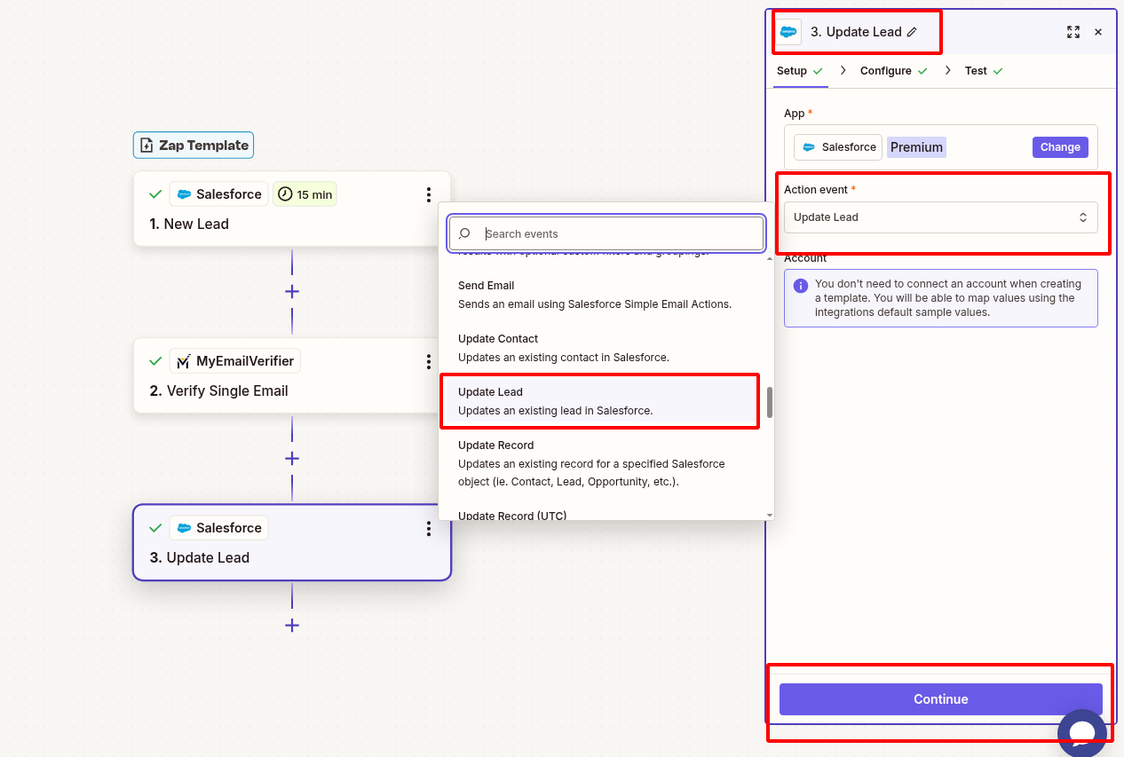 Salesforce update configuration