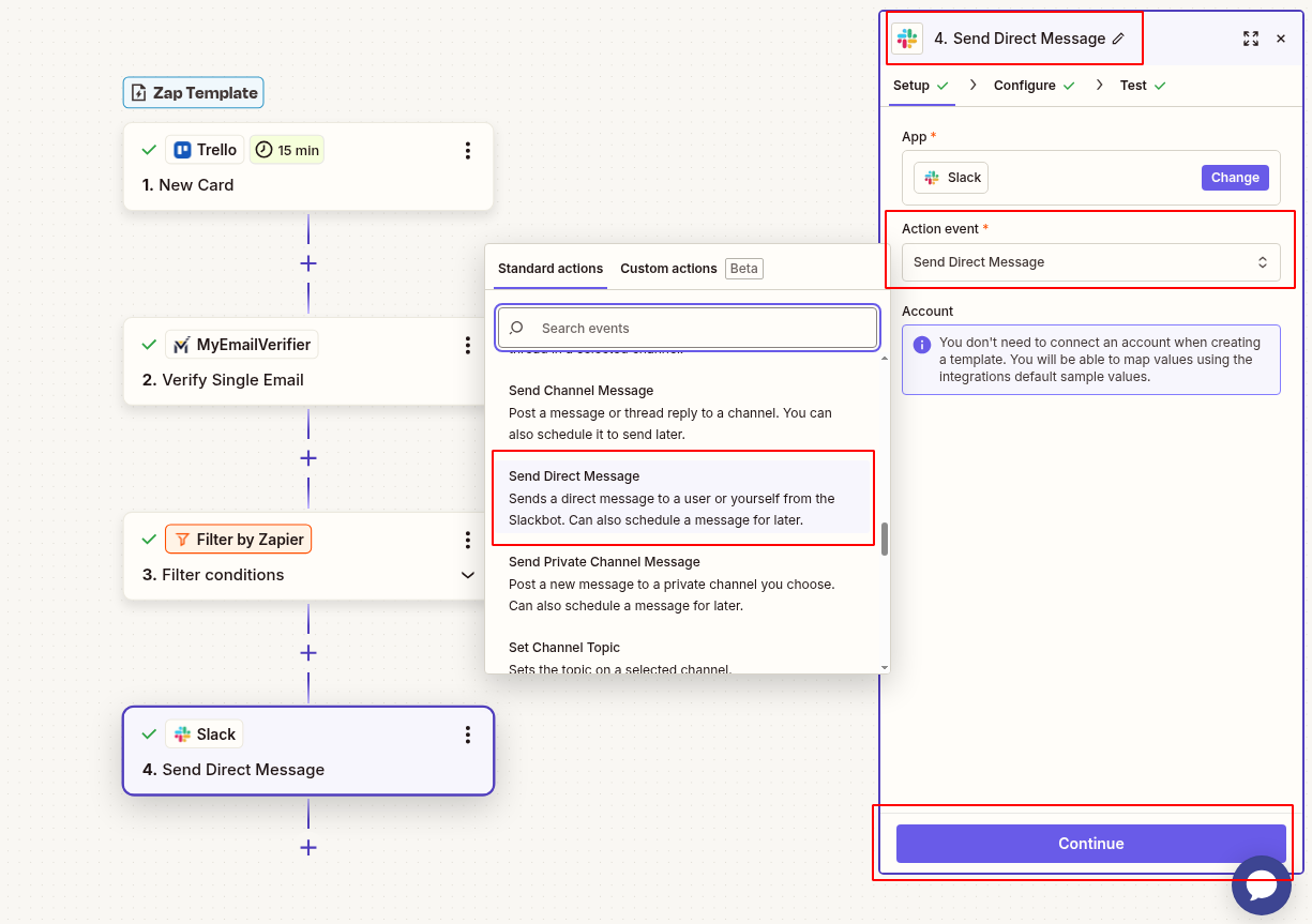 Send verification notification to Slack